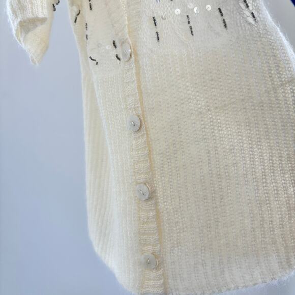 Y2K Ann Taylor Loft Mohair Wool Blend Sweater Embellished Women's Size XS - Picture 3 of 9